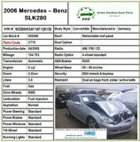 2006- 2009 MERCEDES BENZ SLK Air Intake Pipe Tube Hose Driver Left A2720941511 Q