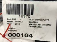 2018 CHEVROLET IMPALA Rear Disc Brake Dust Shield Backing Plate Right RH OEM Q