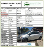 2014 CHEVROLET SONIC Radiator Upper Air Baflle Code GM 95961448 G