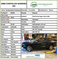 2000 CHRYSLER SEBRING Engine Crankshaft 2.5L Automatic Trans. Convertible FWD T