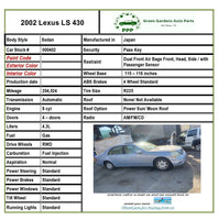 2002 - 2004 LEXUS LS430 4.3 Sedan Theft-Locking Warning Module (89730-50092) T