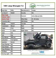 1991 JEEP WRANGLER Utility 4.0L Running Side Step Boards Left and Right Side G