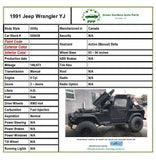 1991 JEEP WRANGLER YJ 4.0L 6 Cylinder Manual Trans. Power Steering Pitman Arm