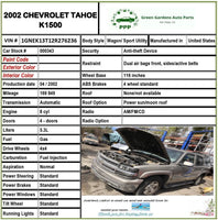 2000 - 2006 CHEVROLET TAHOE Front Hood Bonnet Panel Paint Code: 382E Silver OEM