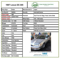 1994 - 1998 LEXUS ES300 Sedan 3.0L 6 Cylinder 1MZFE Engine Motor 276K Miles