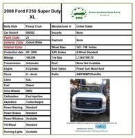 2008 FORD F250 SD PICKUP Owners Manual Operator Service Guide Book Handbook